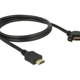כבל HDMI-A צד אחד בזווית 110° להתקנה בפאנל עם מרחק בין הברגים 30 מ"מ ז/נ DELOCK | 85103 | 4K