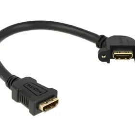 כבל HDMI-A צד אחד בזווית 110° להתקנה בפאנל עם מרחק בין הברגים 30 מ"מ נ/נ DELOCK | 85101 | 4K