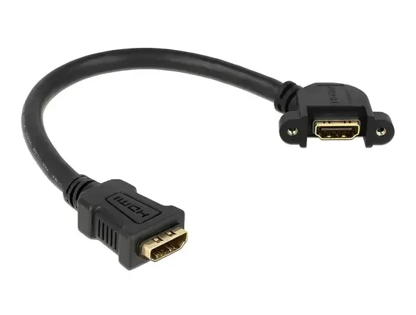 כבל HDMI-A צד אחד בזווית 110° להתקנה בפאנל עם מרחק בין הברגים 30 מ"מ נ/נ DELOCK | 85101 | 4K