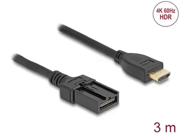 כבל HDMI Automotive שקע HDMI-A לתקע HDMI-E להתקנה ברכב DELOCK | 87906 | 4K