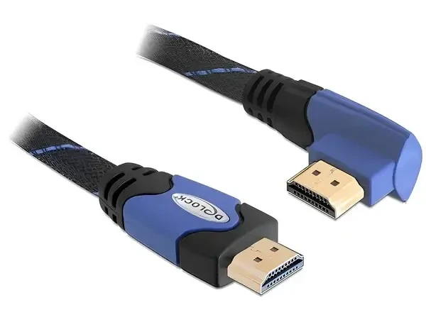 כבל HDMI מכופף 90° ז/ז DELOCK | 82956 | 4K | 30hertz