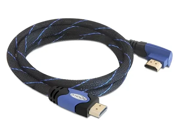 כבל HDMI מכופף 90° ז/ז DELOCK | 82958 | 4K | 30hertz