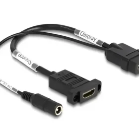 כבל HDMI+DC 5V להתקנה בפאנל עם מרחק בין הברגים 28 מ"מ נ/נ DELOCK | 87038 | 4K