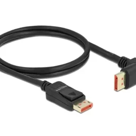 כבל HDR חיבור מסך DisplayPort זכר/זכר זווית 90 מעלות DELOCK 87054 8K 60hertz
