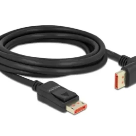 כבל HDR חיבור מסך DisplayPort זכר/זכר זווית 90 מעלות DELOCK | 87056 | 8K | 60hertz