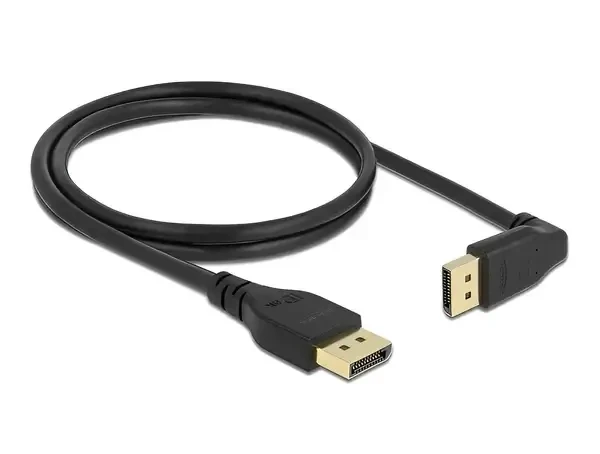 כבל HDR חיבור מסך DisplayPort זכר/זכר ללא נעילה זווית 90 מעלות DELOCK 87143 8K 60hertz