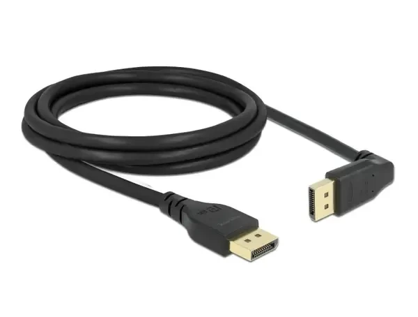 כבל HDR חיבור מסך DisplayPort זכרזכר ללא נעילה זווית 90 מעלות DELOCK 87150 8K 60hertz