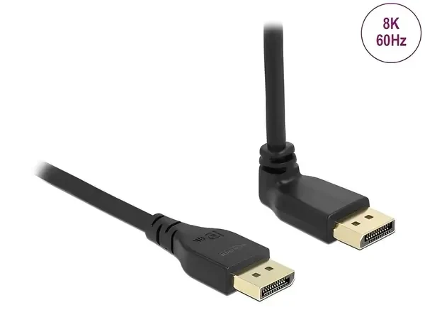 כבל HDR חיבור מסך DisplayPort זכרזכר ללא נעילה זווית 90 מעלות DELOCK 87150 8K 60hertz