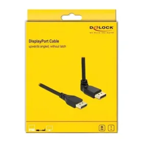 כבל HDR חיבור מסך DisplayPort זכרזכר ללא נעילה זווית 90 מעלות DELOCK 87150 8K 60hertz