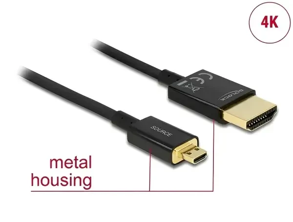 כבל אקטיבי HDMI 3D תקע מיקרו HDMI לתקע HDMI-A ז/ז DELOCK | 84785 | 4K | 60hertz
