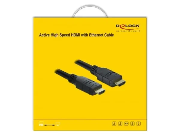 כבל אקטיבי HDMI HDR ז/ז DELOCK | 85285 | 4K | 60hertz
