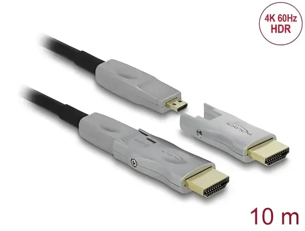 כבל אקטיבי HDMI ז/ז עם ראשים נשלפים ניתן להחלפה בשני צדדים DELOCK | 85880 | 4K | 60hertz