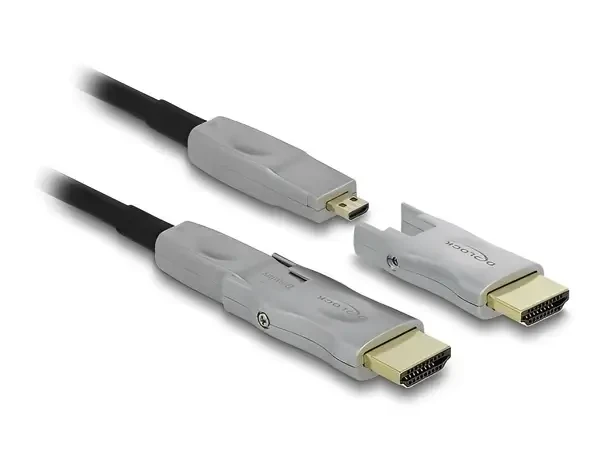 כבל אקטיבי HDMI ז/ז עם ראשים נשלפים ניתן להחלפה בשני צדדים DELOCK | 85880 | 4K | 60hertz