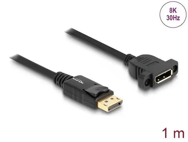 כבל מאריך DisplayPort ז/נ עם מרחק בין הברגים 27 מ"מ DELOCK 87825 8K 30hertz