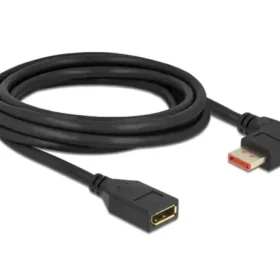 כבל מאריך HDR חיבור מסך DisplayPort ז/נ צד אחד בזווית 90° ימינה DELOCK | 87079 | 8K | 60hertz
