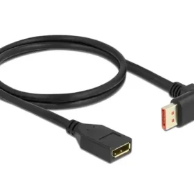 כבל מאריך HDR חיבור מסך DisplayPort ז/נ צד אחד בזווית 90° למטה DELOCK 87087 8K 60hertz