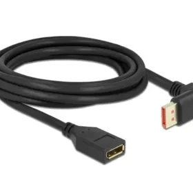 כבל מאריך HDR חיבור מסך DisplayPort ז/נ צד אחד בזווית 90° למטה DELOCK 87093 8K 60hertz