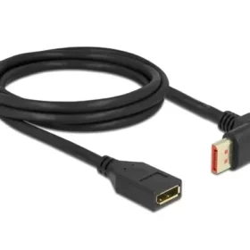 כבל מאריך HDR חיבור מסך DisplayPort ז/נ צד אחד בזווית 90° למעלה DELOCK 87081 8K 60hertz
