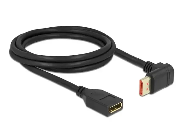 כבל מאריך HDR חיבור מסך DisplayPort ז/נ צד אחד בזווית 90° למעלה DELOCK 87081 8K 60hertz