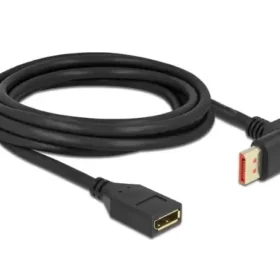 כבל מאריך HDR חיבור מסך DisplayPort ז/נ צד אחד בזווית 90° למעלה DELOCK | 87084 | 8K | 60hertz