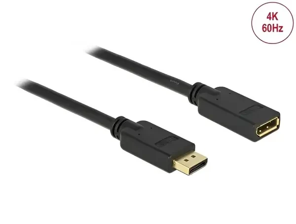 כבל מאריך חיבור מסך DisplayPort זכר/נקבה DELOCK 83810 4K 60hertz