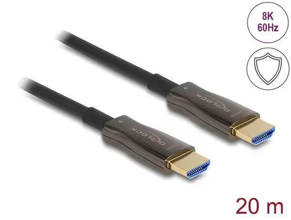 כבל משוריין HDMI HDR Metal Armoured אקטיבי על סיב אופטי ז/ז DELOCK | 86030 | 8K | 60hertz