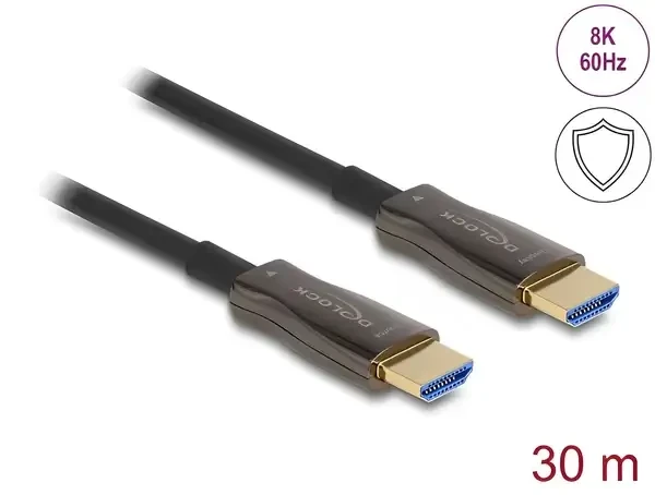 כבל משוריין HDMI HDR Metal Armoured אקטיבי על סיב אופטי ז/ז DELOCK | 86031 | 8K | 60hertz
