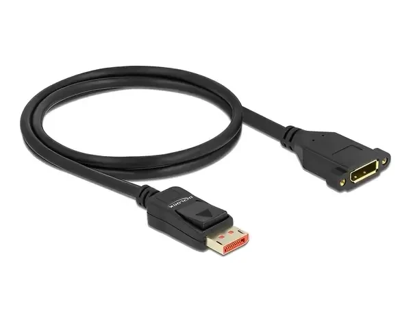 כבל תצוגה DisplayPort ז/נ עם מרחק בין הברגים 27 ממ DELOCK 87095 4K 30hertz