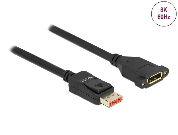 כבל תצוגה DisplayPort ז/נ עם מרחק בין הברגים 27 מ"מ DELOCK 87098 4K 30hertz