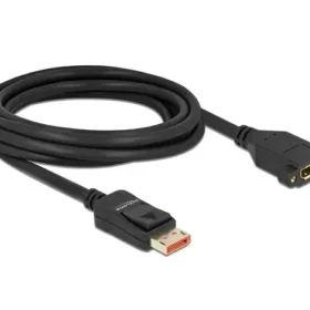 כבל תצוגה DisplayPort ז/נ עם מרחק בין הברגים 27 מ"מ DELOCK 87098 4K 30hertz