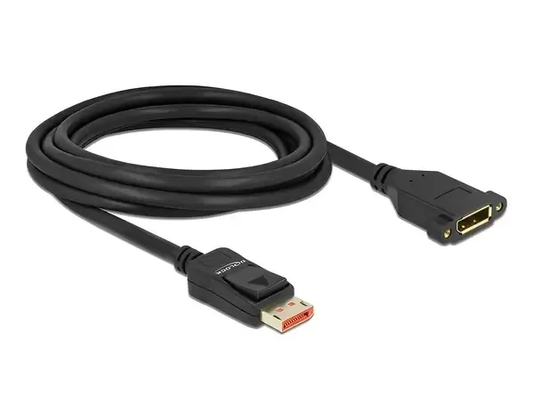 כבל תצוגה DisplayPort ז/נ עם מרחק בין הברגים 27 מ"מ DELOCK 87098 4K 30hertz