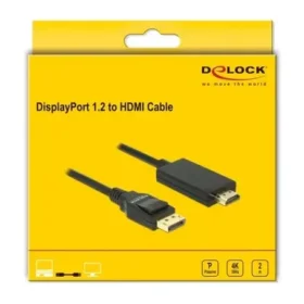כבל תצוגה DisplayPort לחיבור מסך HDMI ז/ז DELOCK | 85317 | 4K | 30hertz