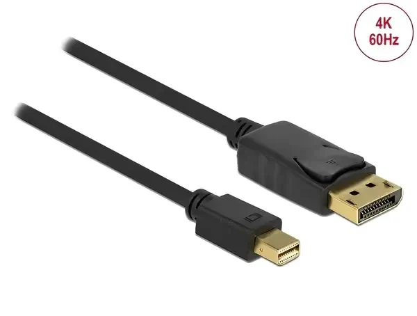 כבל תצוגה DisplayPort תקע מיני DP לתקע DP ז/ז DELOCK | 82438 | 4K | 60hertz