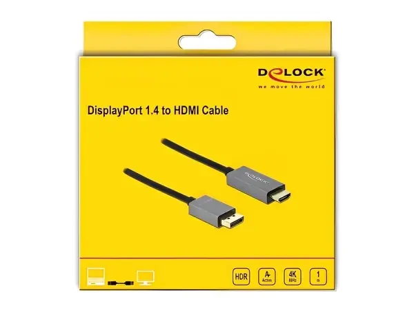 כבל תצוגה HDR חיבור DisplayPort לחיבור HDMI ז/ז אקטיבי DELOCK | 85929 | 4K | 60hertz