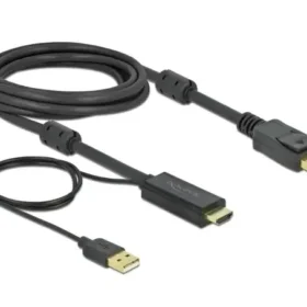 כבל תצוגה HTML לחיבור DisplayPort ז/ז אקטיבי DELOCK 85965 4K 30hertz