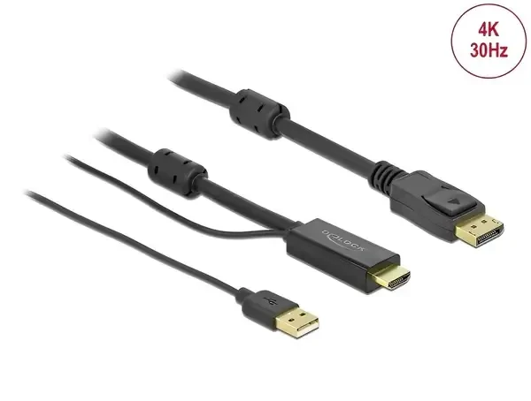 כבל תצוגה HTML לחיבור DisplayPort ז/ז אקטיבי DELOCK 85967 4K 30hertz