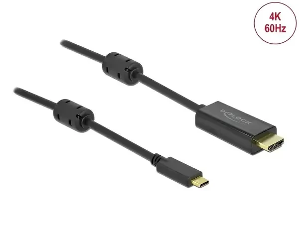 כבל תצוגה USB-C אקטיבי לחיבור מסך HDMI ז/ז DELOCK | 85969 | 4K | 60hertz