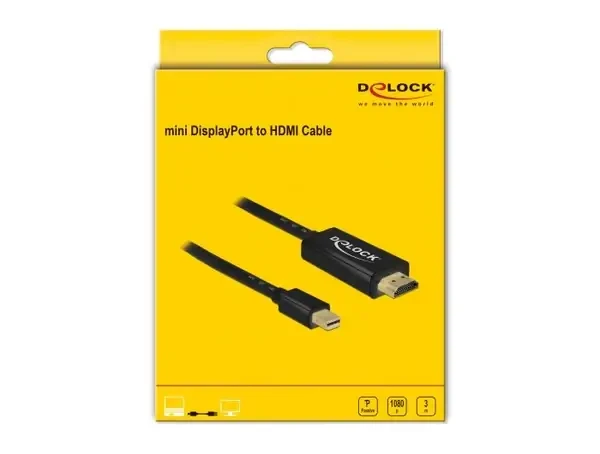 כבל תצוגה מיני DisplayPort לחיבור מסך HDMI ז/ז DELOCK | 83699 | 60hertz