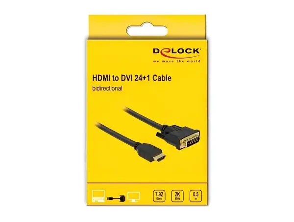 כבל תצוגה תקע HDMI לתקע DVI 24+1 ז/ז DELOCK | 85651