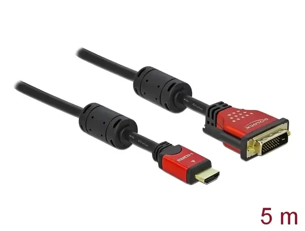 כבל תצוגה תקע HDMI לתקע DVI 24+1 ז/נ DELOCK | 84344