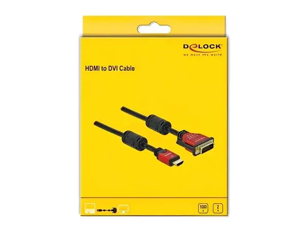 כבל תצוגה תקע HDMI לתקע DVI 24+1 ז/נ DELOCK | 84344