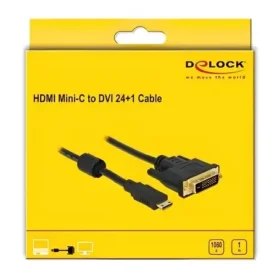 כבל תצוגה תקע מיני HDMI לתקע DVI 24+1 ז/נ DELOCK | 83584