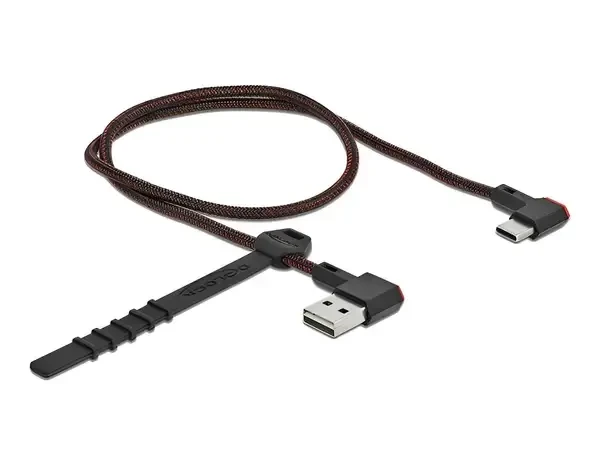 כבל EASY-USB 2.0 תקע USB-A בזווית צד 90° לתקע USB-C בזווית צד 90° ז/ז DELOCK | 85280 | 4K
