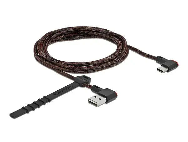 כבל EASY-USB 2.0 תקע USB-A בזווית צד 90° לתקע USB-C בזווית צד 90° ז/ז DELOCK | 85283 | 4K