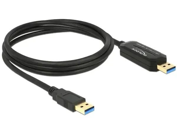 כבל SuperSpeed USB 5 Gbps Data Link + KM Switch להעברת מידה בין שני מחשבים ז/ז DELOCK | 83647 | 4K