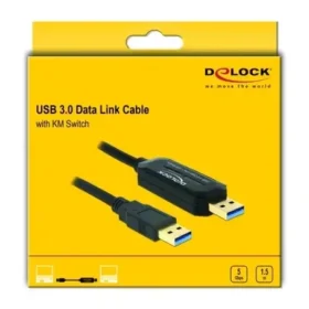 כבל SuperSpeed USB 5 Gbps Data Link + KM Switch להעברת מידה בין שני מחשבים ז/ז DELOCK | 83647 | 4K