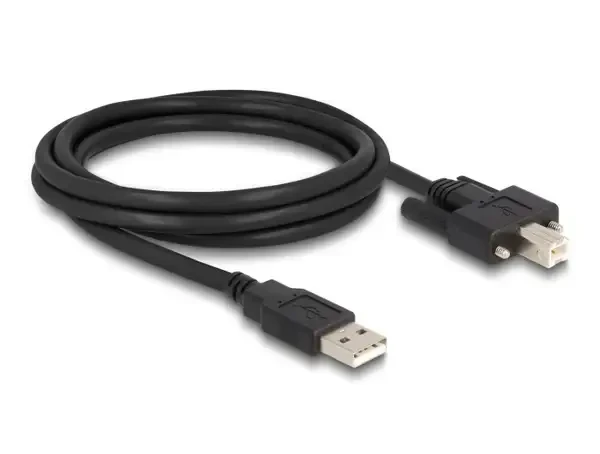 כבל USB 2.0 A-B עם ברגים בצדדים ז/ז DELOCK | 87201 | 4K