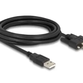 כבל USB 2.0 A-B עם ברגים בצדדים זז DELOCK 87215 4K