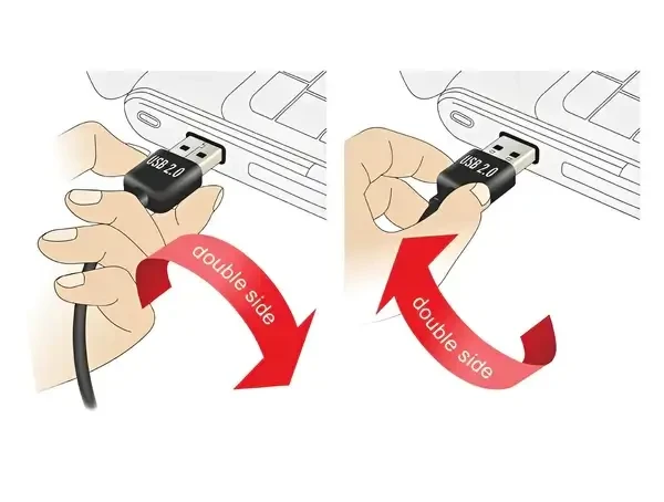 כבל USB 2.0 A-B עם מחבר דו כיווני ז/ז DELOCK | 83358 | 4K