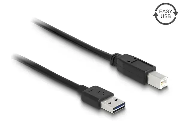 כבל USB 2.0 A-B עם מחבר דו כיווני ז/ז DELOCK | 83358 | 4K